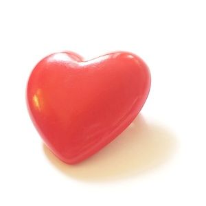 Vintage Hallmark Puffy Heart Pin Brooch Red 80s